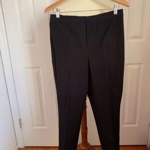 Isaac Mizrahi Live! Women's Black Cotton Blend Flat Front Pants Solid Regular